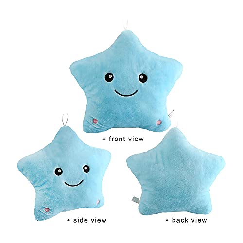 EMMETTBEN Juguetes de peluche de 25 cm, almohada luminosa de juguete creativo, suave peluche brillante colorido estrella cojín, juguetes de luz LED regalo para niños niñas juguetes de peluche lindo