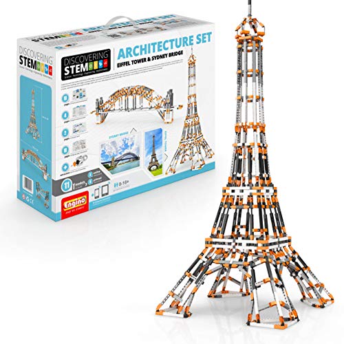 Engino - Descubriendo el juguete STEM - Arquitectura: Torre Eiffel y Puente de Sydney (14 modelos de construcción, experimentos y actividades)