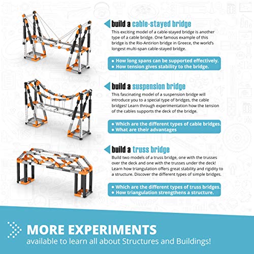 Engino - Descubriendo el juguete STEM - Arquitectura: Torre Eiffel y Puente de Sydney (14 modelos de construcción, experimentos y actividades)