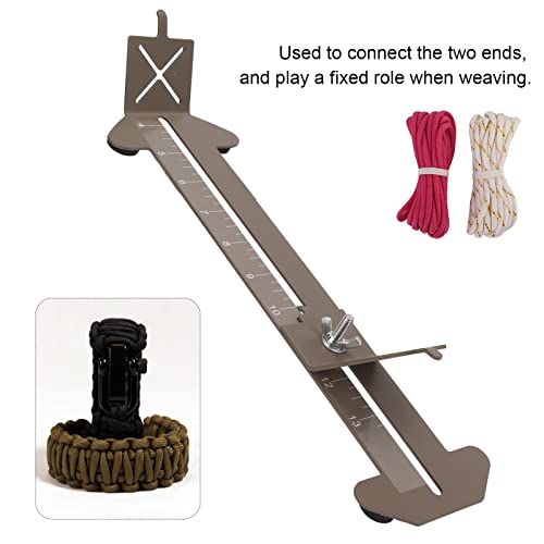 Entatial Kit de Plantilla de Brazalete de Paracord, Herramientas de Anudador de Brazalete de Paracord de Alta Resistencia Universal para Actividades Al Aire Libre(Caqui·)