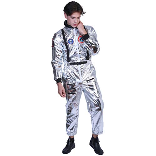 EraSpooky Plateada para Hombre Astronauta Cadete del Espacio Americano Lujo (X-Large)