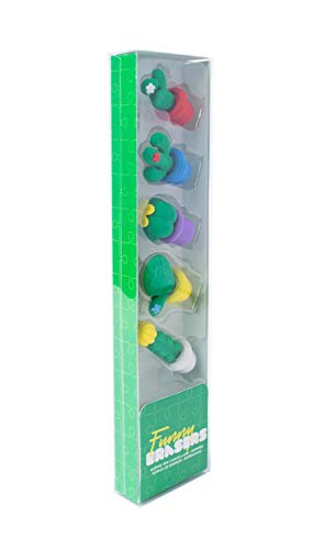 Erik GOM027 - Juego de 5 Gomas de borrar Cactus, Multicolor