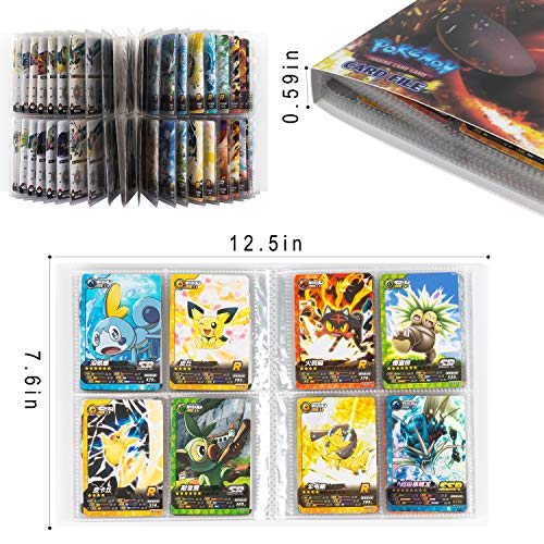 erlliyeu Juego de 2 tarjetas coleccionables, álbum de recortes, tarjetas, la mejor protección para coleccionistas de Pokémon GX EX, 60 páginas, puede contener hasta 480 tarjetas