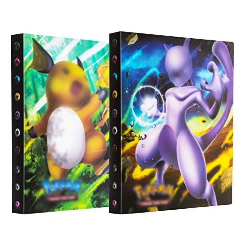 erlliyeu Juego de 2 tarjetas coleccionables, álbum de recortes, tarjetas, la mejor protección para coleccionistas de Pokémon GX EX, 60 páginas, puede contener hasta 480 tarjetas