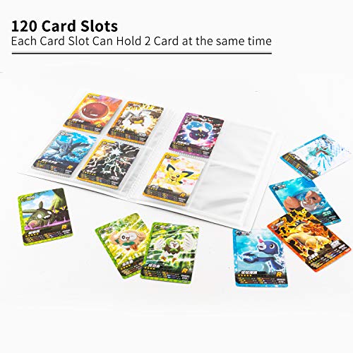 erlliyeu Juego de 2 tarjetas coleccionables, álbum de recortes, tarjetas, la mejor protección para coleccionistas de Pokémon GX EX, 60 páginas, puede contener hasta 480 tarjetas