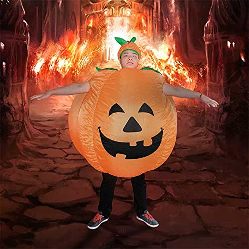 Errum Disfraz de Calabaza Inflable para Adultos Disfraz de Calabaza Halloween para Mujer Hombre Disfraz Calabaza Divertido Adecuado para Fiestas Espectáculos Halloween(Naranja)