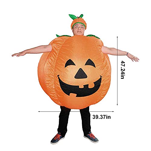 Errum Disfraz de Calabaza Inflable para Adultos Disfraz de Calabaza Halloween para Mujer Hombre Disfraz Calabaza Divertido Adecuado para Fiestas Espectáculos Halloween(Naranja)