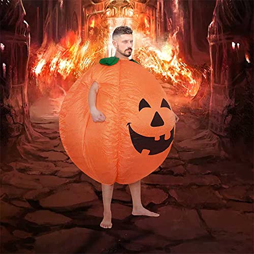 Errum Disfraz de Calabaza Inflable para Adultos Disfraz de Calabaza Halloween para Mujer Hombre Disfraz Calabaza Divertido Adecuado para Fiestas Espectáculos Halloween(Naranja)