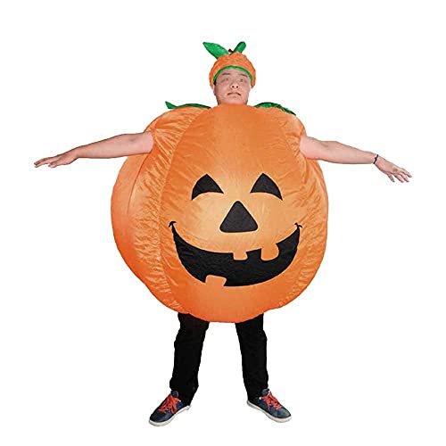 Errum Disfraz de Calabaza Inflable para Adultos Disfraz de Calabaza Halloween para Mujer Hombre Disfraz Calabaza Divertido Adecuado para Fiestas Espectáculos Halloween(Naranja)