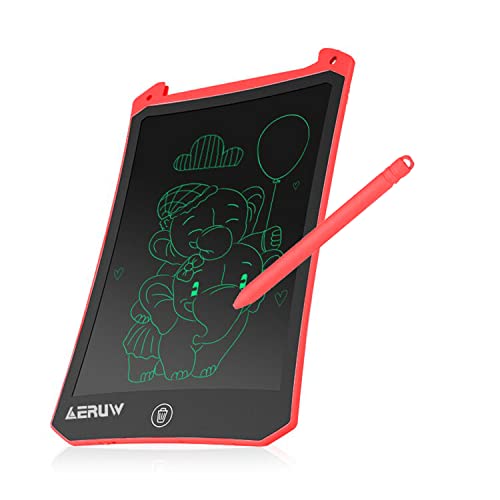 ERUW Tableta de Escritura LCD 8,5 Pulgadas, Tablet Escritura Pantalla LCD eWriters Infantil Tableta Grafica Dibujo Niños Adecuada para el Hogar, Escuela, Oficina, Cuaderno de Notas (Red)