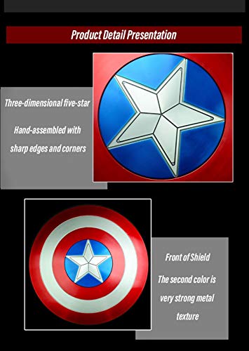 Escudo Capitan America 1: 1 ABS Adulto Apoyos de PelíCula NiñOs CapitáN AméRica Shield CapitáN Disfraz Shield, DecoracióN de Pared de Bar 58CM