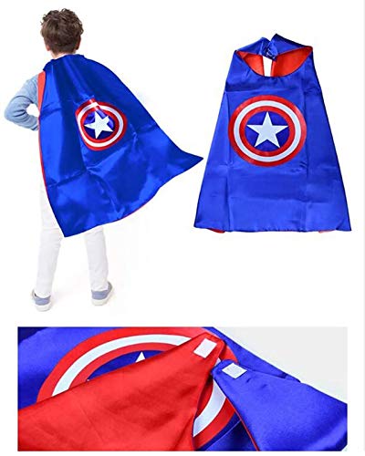 Escudo de Capitán América Capitán América Disfraces para Niños - Halloween - Carnaval - Superhéroe - Color Azul - Niño -Idea de Regalo Original Para Cumpleaños