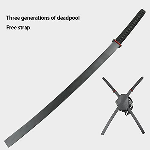 Espada De Madera Deadpool Three Movies,Wade Wilson,Deadpool Two Swords,Anime Teenage Mutant Ninja Turtles Two Swords Hoja de Madera (102 cm de Longitud Total)