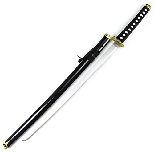 Espada De Samurai Anime De Madera, Espada De Simulación De Oro, Espada De Samurai De Madera Con Funda, Usada Para El Rendimiento De La Animación De Los Cos, Práctica De Artes Marci(Size:100cm,Color:A)