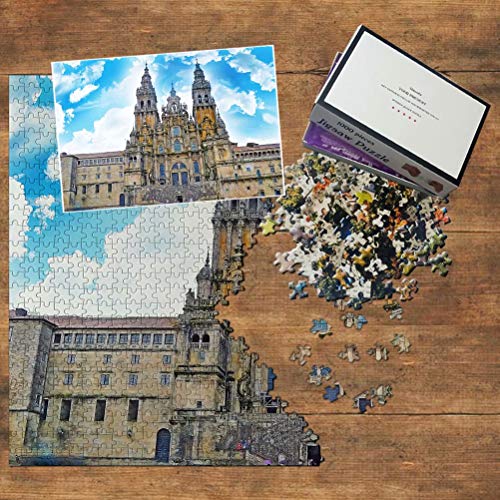 España Santiago De Compostela Puzzle 1000 Piezas para Adultos Familia Rompecabezas Recuerdo Turismo Regalo