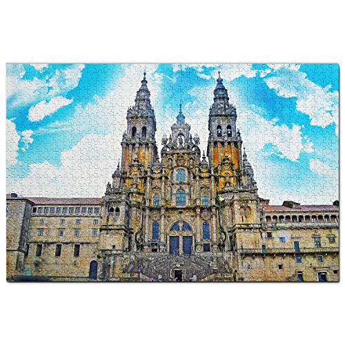 España Santiago De Compostela Puzzle 1000 Piezas para Adultos Familia Rompecabezas Recuerdo Turismo Regalo