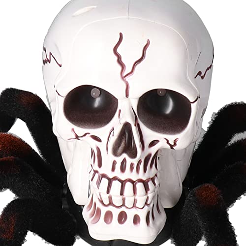 Estatua de Cabeza de Esqueleto Realista, Decoración Scary Halloween Skull Props Wireless para Niños para Fiestas(310)