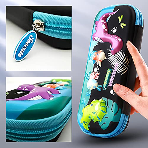 Estuche de Lápices Dinosaurio, Bolsas de Lápiz Dinosaurio, Estuches Lápiz de Gran Capacidad de Dinosaurio, Bolsa de Lápiz Portable de Dinosaurio, para Niñas, Niños y Adultos