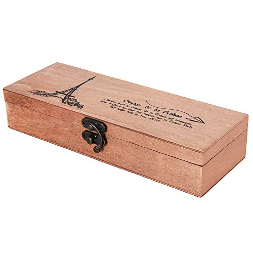 Estuche de madera natural creativo para guardar juguetes auriculares y bolígrafos almacenamiento pluma caso maquillaje