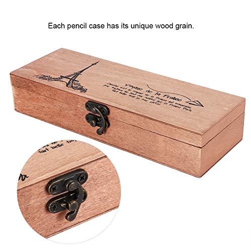 Estuche de madera natural creativo para guardar juguetes auriculares y bolígrafos almacenamiento pluma caso maquillaje