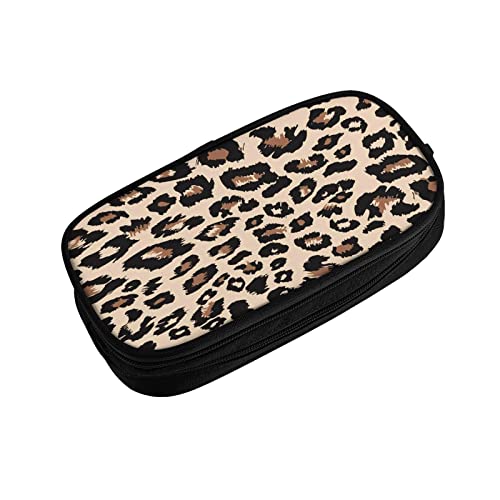 Estuche Escolar Piel de Guepardo Leopardo Animal, Multifuncional Estuche de lápices de Gran Capacidad para Hombre Mujer Estudiante en Escuela para Niñas Niños