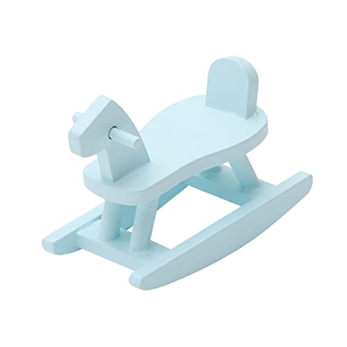 EXCEART 2 Piezas de Madera Mecedora de Caballo Casa de Muñecas Silla de Madera Miniatura Caballo Mecedora Modelo Niños Simulan Jugar Juguete de Madera Casa de Muñecas Decoración de