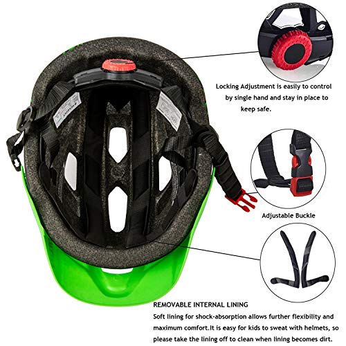 Exclusky Casco da Bicicleta para Niños Infantil Ciclismo Casco Ciclismo de Seguridad Ajustable 50-57cm (Edades 5-13) (Negro)