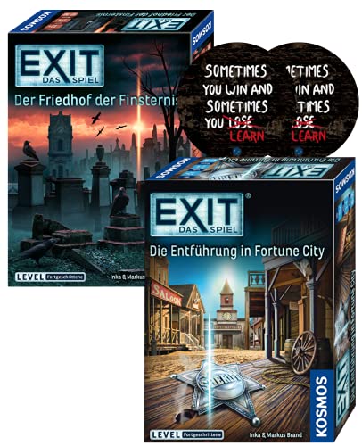 EXIT Das Spiel - Set: Die Entführung in Fortune City + Der Friedhof der Finkernis Level: Avanzado + 2X Exit Sticker