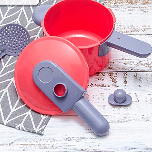 F Fityle 20 Piezas Juego de Ollas y Sartenes para Juegos de Cocina, Juguetes de Utensilios de Cocina, Cocina Surtido de Cocina, Regalo Educativo para Niños - Rojo