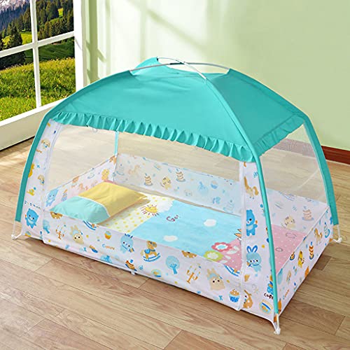 F Fityle Cuna de Bebé Cama Mosquitera Pot Mosquito Net Mosquito Protección Tienda de Tela Hecha de Tela - Azul, 75x150cm