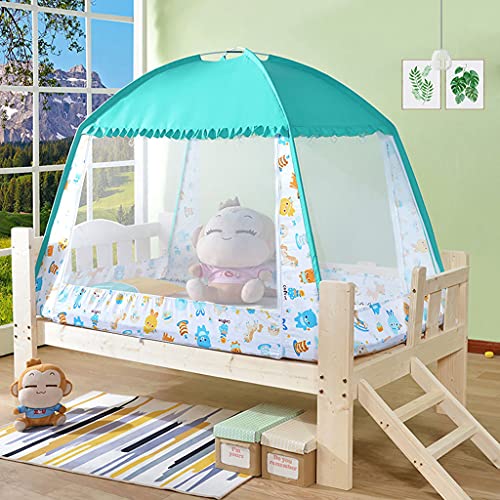 F Fityle Cuna de Bebé Cama Mosquitera Pot Mosquito Net Mosquito Protección Tienda de Tela Hecha de Tela - Azul, 75x150cm