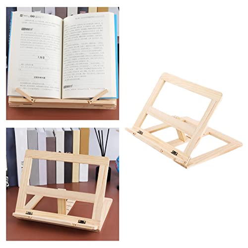 F Fityle Soporte de Libro de Madera con Clip de Papel de página Estante de Recetas de encimera Flexible para Libro de Cocina - Abrazadera de Madera