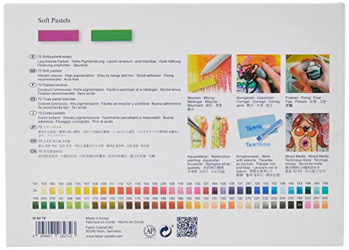 Faber-Castell 128272 - Estuche de cartón con 72 tizas pastel, mini, multicolor