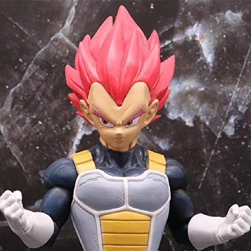 Factorydiy Figuras Anime Baratas Figuras de Anime de dragón Vegeta Pelo Rojo Juguetes de PVC Super Saiyan Modelo de acción Figma Alto Aproximadamente 25 CM Adornos Juguete Animaciones Model