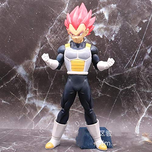 Factorydiy Figuras Anime Baratas Figuras de Anime de dragón Vegeta Pelo Rojo Juguetes de PVC Super Saiyan Modelo de acción Figma Alto Aproximadamente 25 CM Adornos Juguete Animaciones Model