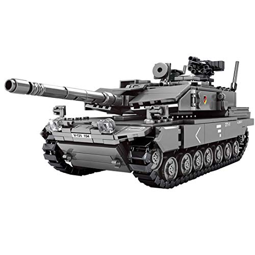 FADY Juego de construcción de bloques de construcción tecnológica de Alemania Leopard 2A7 + tanque militar, juguete de coche, pieza de coleccionista exclusiva compatible con Lego Technic – 898 piezas