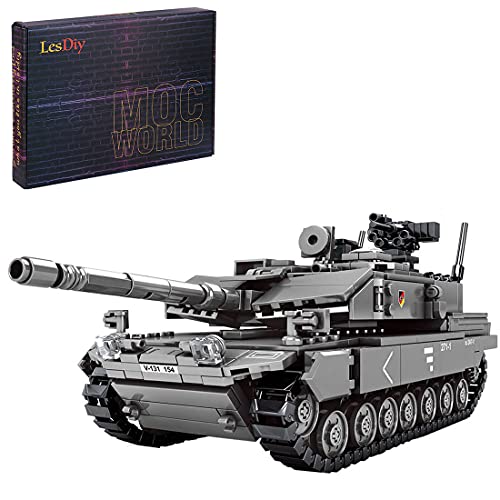 FADY Juego de construcción de bloques de construcción tecnológica de Alemania Leopard 2A7 + tanque militar, juguete de coche, pieza de coleccionista exclusiva compatible con Lego Technic – 898 piezas