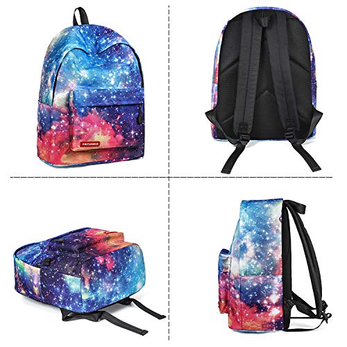 FANDARE Mochila Galaxy Mochilas Tipo Casual Bolsas Escolares Niña Niño Bolsa de Viaje Bolsos de Mujer Adolescente School Bag Outdoor Viaje Infantiles Daypack Poliéster Azul