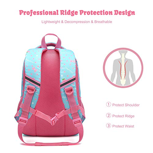 FANDARE Mochila Infantil para niña Mochila Escolar Toddler Kids Mochila Escolar Adolescente Daypacks Niño Viaje Mochilas Impermeable Poliéster Azul