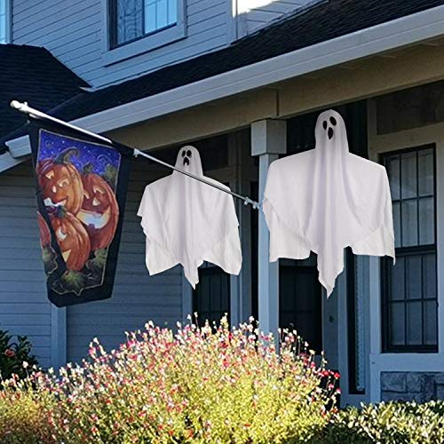 Fantasmas Colgantes de Halloween 45 cm (5 Pack) para Decoración de Fiesta de Halloween, Lindo Fantasma Volador para Colgar