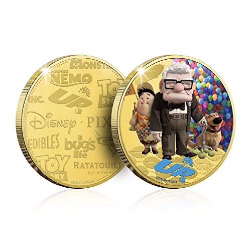 FANTASY CLUB Disney Colección Completa Pixar - 8 Monedas / Medallas conmemorativas acuñadas con baño en Oro 24 Quilates y coloreadas a 4 Colores - 44mm