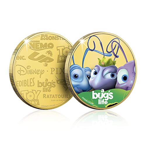 FANTASY CLUB Disney Colección Completa Pixar - 8 Monedas / Medallas conmemorativas acuñadas con baño en Oro 24 Quilates y coloreadas a 4 Colores - 44mm