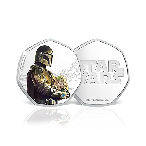 FANTASY CLUB Star Wars The Mandalorian - Colección Completa Edición Limitada de 3 Monedas conmemorativas bañadas en Plata. Baby Yoda Grogu.