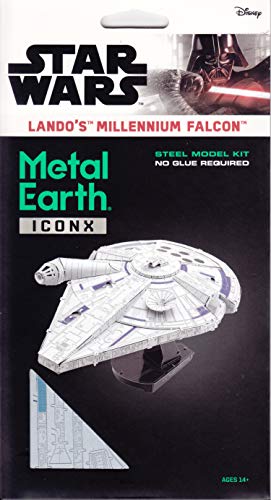 Fascinations Metal Earth ICONX - Halcón Millennium de Lando Calrissian de Solo - A Star Wars Story de Disney - Kit de Modelo de Metal 3D (ICX201)