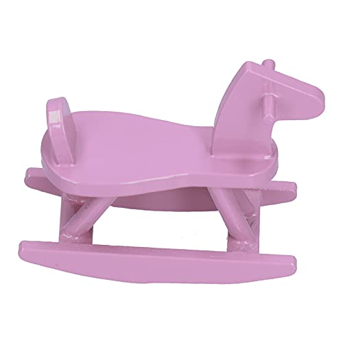 FASJ Caballo Mecedor en Miniatura, Lindo Y Exquisito Simulado Vivo Casa de Muñecas Caballo Mecedora de Madera Portátil para Jardín de Infantes para Manualidades DIY