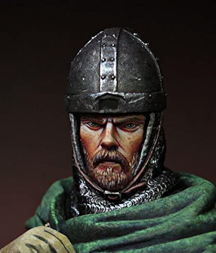 FCBEL 1/16 Busto de Modelo de Personaje de Resina de Oficial de Batalla de Hastings Antiguo, Kit de Miniatura Fundido a presión sin Montar y sin Pintar / K5729A