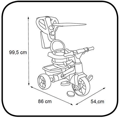 FEBER Niños Triciclo Baby Twist Boy Niño con manillar verwandelbar