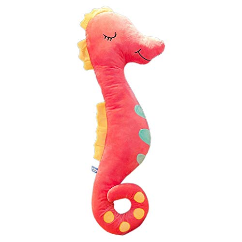 FeiWen Juguetes de Peluche,Peluche hipocampo,Peluche de Caballito de mar, Juguetes de Animales Marinos (Rojo, 60cm)