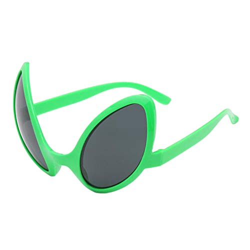 Fenteer Gafas con Forma De Ojos Alienígenas Gafas Divertidas para Fiestas Gafas Novedosas Disfraz De Halloween - Montura Verde Lente Gris, Individual