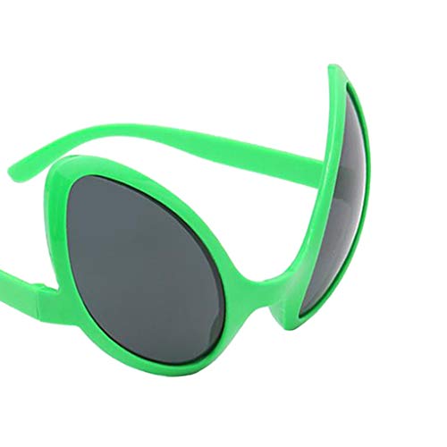 Fenteer Gafas con Forma De Ojos Alienígenas Gafas Divertidas para Fiestas Gafas Novedosas Disfraz De Halloween - Montura Verde Lente Gris, Individual